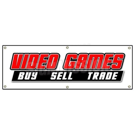 VIDEO GAMES BANNER SIGN Buy Sell Trade Game Signs Computer Rental Rent